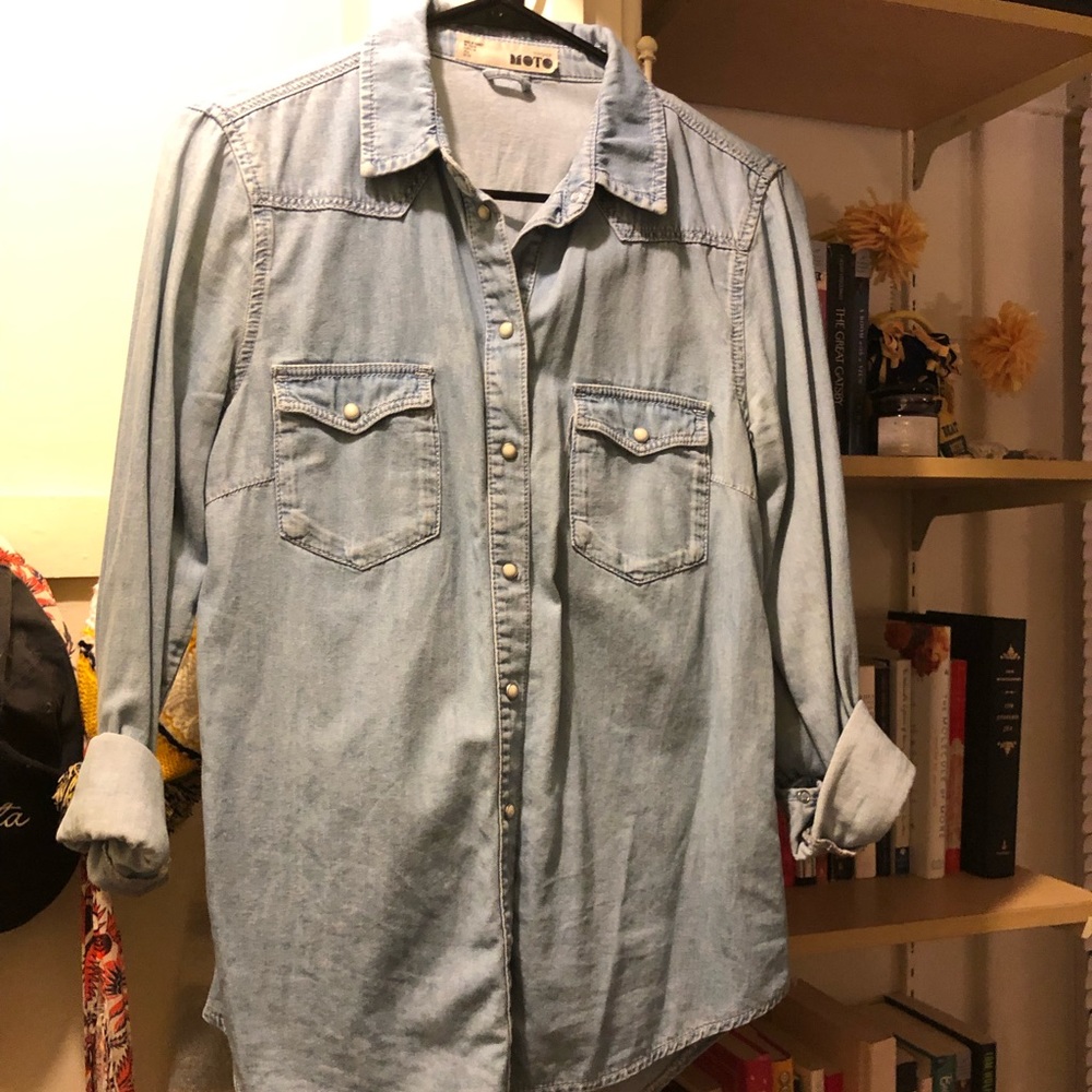 Topshop Denim Button Down